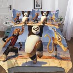 Housse de couette kung fu panda impression d anime parure de lit en microfibre hypoallergique housses ...