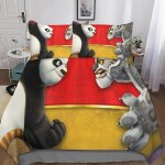 Housse de couette kung fu panda du taies d'oreiller, d anime parure de lit ensemble de literie en microfibre ...