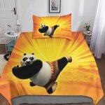 Housse de couette kung fu panda du taies d'oreiller, d anime parure de lit ensemble de literie en microfibre ...