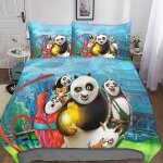 Housse de couette kung fu panda du taies d'oreiller, d anime parure de lit ensemble de literie en microfibre ...