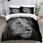 Housse de couette lion x enfant ado fille d animaux sauvages parure de lit personne microfibre pi��ces ...