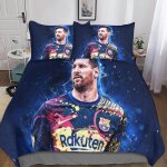 Housse de couette lionel messi microfibre parure de lit housses de couettes lionel messi avec taies d'oreiller ...
