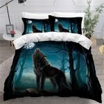Housse de couette loup x imprim�� d animaux de dessin anim�� mignon parure de lit personnes hypoallergique ...