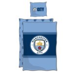 Housse de couette manchester city officielle 140x200 cm - taie oreiller - 1 place (taille taille unique, ...