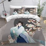 Housse de couette manga fille x imprim�� d style chinois oriental parure de lit personnes hypoallergique ...
