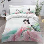 Housse de couette manga fille x imprim�� d style chinois oriental parure de lit personnes hypoallergique ...