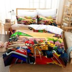 Housse de couette mario anime cute 3d impression num�rique ensemble trois pieces une housse de couette ...