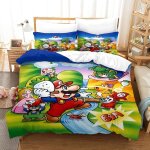 Housse de couette super mario imprim��e en d avec taies d'oreiller, parure de lit pour adolescents avec ...