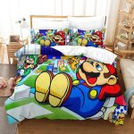 Housse de couette super mario imprim��e en d avec taies d'oreiller, parure de lit pour adolescents avec ...