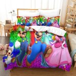 Housse de couette super mario imprim��e en d avec taies d'oreiller, parure de lit pour adolescents avec ...