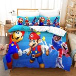 Housse de couette super mario imprim��e en d avec taies d'oreiller, parure de lit pour adolescents avec ...