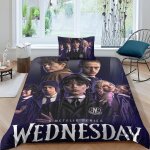 Housse de couette mercredi addams 3d mercredi s�rie tv design housse de couette douce et confortable ...