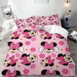 Housse de couette mickey minnie mouse, taie d'oreiller, ensemble de literie de dessin anime, ensemble ...
