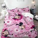 Housse de couette mickey minnie mouse, taie d'oreiller, ensemble de literie de dessin anime, ensemble ...