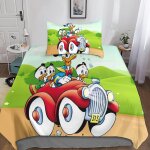 Housse de couette mickey mouse et donald duck 3 pieces, housse de couette imprim�e en 3d avec fermeture ...