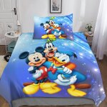 Housse de couette mickey mouse et donald duck, ensemble de literie 3 pieces, housse de couette 3d, ensemble ...