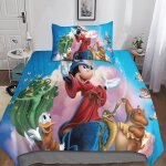 Housse de couette mickey mouse et donald duck, parure de lit 3d 3 pieces, housse de couette en microfibre ...