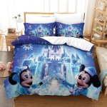 Housse de couette mickey mouse d motif imprim�� parure de lit en microfibre avec fermeture ��clai avec ...