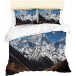 Housse de couette montagne parures de lit / personne montagne peak naturel paysages montagne de neige ...