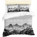 Housse de couette montagne parures de lit personne montagne peak naturel paysages montagne de neige prendre ...