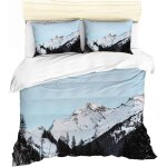 Housse de couette montagne parures de lit personne montagne peak naturel paysages montagne de neige prendre ...