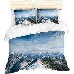 Housse de couette montagne parures de lit personne montagne peak naturel paysages montagne de neige prendre ...