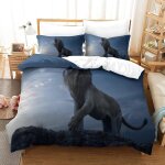 Housse de couette motif imprim�� lion d , en parure de lit avec housse de couette et taies d'oreiller, ...