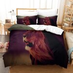 Housse de couette motif imprim�� lion d , en parure de lit avec housse de couette et taies d'oreiller, ...