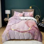 Housse de couette motif marbre craquel� et st�r�om�trie - entretien facile, doux au toucher et respirant ...