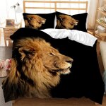 Housse de couette d motif l��opard lion tigre parure de lit pi��ces grand xcm parure lit personnes polyester ...
