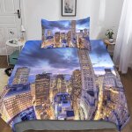 Housse de couette new york pour enfant fille, parure de lit housses de couettes en microfibre avec motif ...