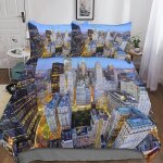 Housse de couette new york impression d new york parure de lit en microfibre hypoallergique housses de ...