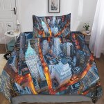 Housse de couette new york impression d new york parure de lit en microfibre hypoallergique housses de ...