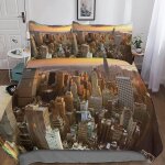 Housse de couette new york d motif imprim�� parure de lit housses de couettes new york en microfibre ...