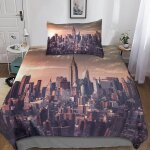 Housse de couette new york d motif imprim�� parure de lit housses de couettes new york en microfibre ...