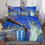 Housse de couette new york d motif imprim�� parure de lit housses de couettes new york en microfibre ...