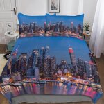Housse de couette new york du taies d'oreiller, d new york parure de lit ensemble de literie en microfibre ...