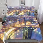 Housse de couette new york du taies d'oreiller, d new york parure de lit ensemble de literie en microfibre ...
