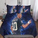 Housse de couette neymar impression d football parure de lit en microfibre hypoallergique housses de ...