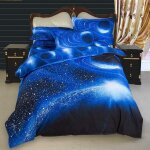 Housse de couette noire galaxie ensemble de literie pi��ces avec oreiller (bleue galaxie, x cm)