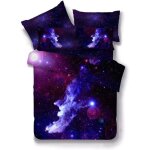 Housse de couette noire galaxie ensemble de literie pi��ces avec oreiller (noire galaxie, x cm)