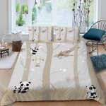 Housse de couette panda de dessin anim�� x imprim�� d animaux mignons parure de lit personnes hypoallergique ...