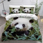 Housse de couette panda x imprim�� d animaux mignons parure de lit personnes hypoallergique microfibre ...