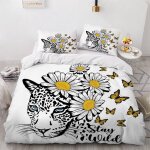 Housse de couette papillon l��opard x imprim�� d abstrait parure de lit personnes hypoallergique microfibre ...