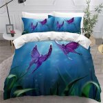 Housse de couette papillon x imprim�� d anime animaux parure de lit personnes hypoallergique microfibre ...