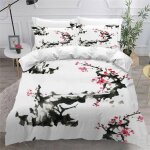 Housse de couette patron de prune x imprim�� d style oriental parure de lit personnes hypoallergique ...