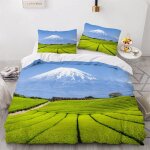 Housse de couette paysage japonais x imprim�� d mont fuji parure de lit personnes hypoallergique microfibre ...