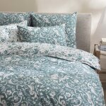 Housse de couette en percale de coton bleu 140x200cm
