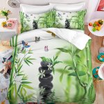 Housse de couette personnes zen x cm parure de lit + x taies d'oreiller xcm microfibre parure lit x doux ...