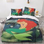 Housse de couette la petite sir�ne, dessin anime, princesse, parure de lit 3 pieces, housse de couette ...